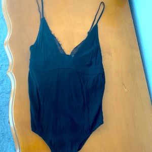 Free people black lace onesie size xs
